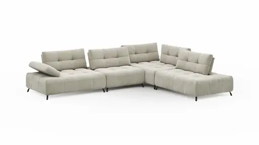 Ecksofa Comodo - 2,5-Sitzer, Ecke rechts, Stoff, Offwhite