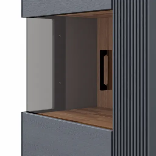 Vitrine Estana - Eiche massiv, Anthrazit