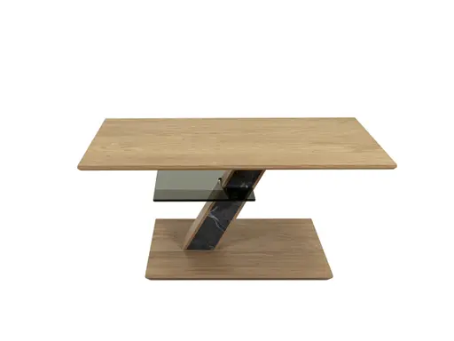 Couchtisch - höhenverstellbar, LBH ca. 100x60x47-64 cm, Wildeiche furniert