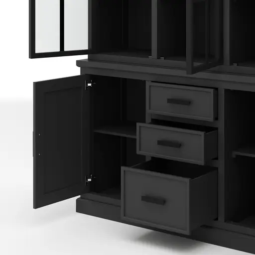 Buffetschrank Litchfield Metal - Graphit, Non-Antique / Metal, Black