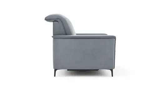Sofa Bolivien - 2,5-Sitzer mit Relaxfunktion/Kopfteilverstellung motorisch, Leder, Steel