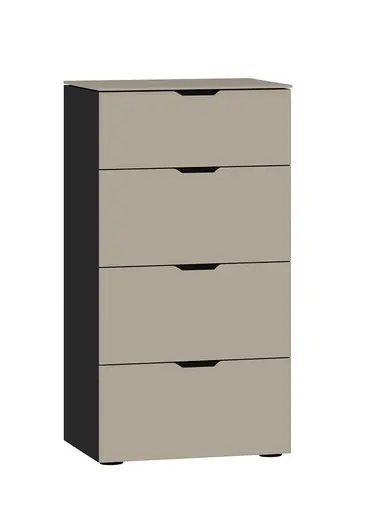 Kommode JOIN IT- Glas, Hellbraun, Matt, Schwarz