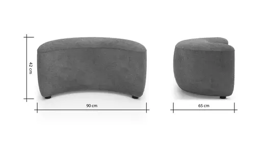 Anstellhocker Karasu - Stoff, Taupe