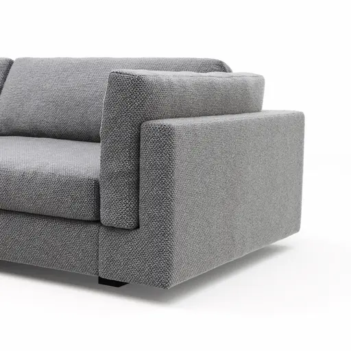 Ecksofa Aprino 3 - Ecke links mit 2,5-Sitzer, Stoff, Grau