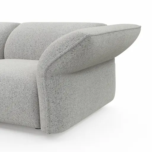 Ecksofa Motone - Ecke links mit 2,5-Sitzer, Stoff, Hellgrau