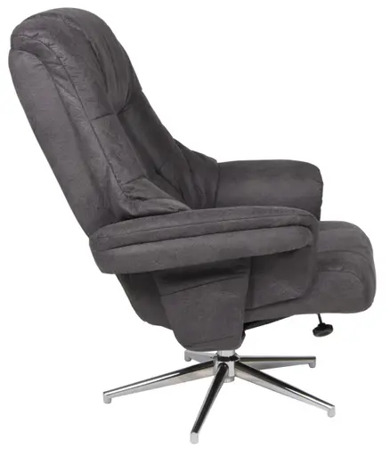Relaxsessel mit Hocker - drehbar, Relaxfunktion, Microfaser, Anthrazit