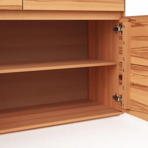 Highboard Hillsboro - inkl. Beleuchtung, Buche/Kernbuche natur, geölt