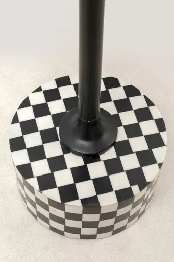 Beistelltisch- DH ca. 25x50 cm, Schwarz, Weiß, Stahl, Schwarz
