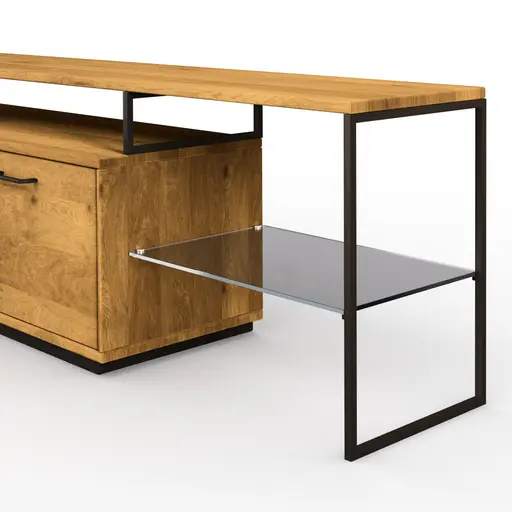 Lowboard Savannah - Aufsatz rechts, Wildeiche massiv, natur geölt