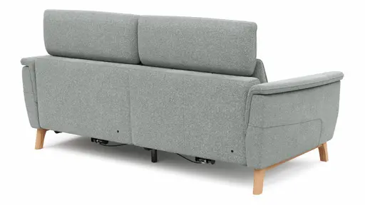 Sofa Nevin - 3-Sitzer, inkl. Relaxfunktion und Kopfteilverstellung (motorisch), Stoff, Silbergrau 