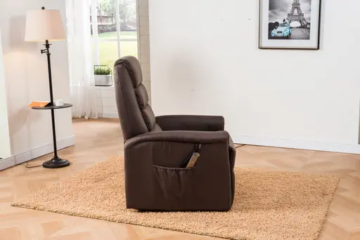 TV-Sessel MYRON - Aufstehhilfe, Relaxfunktion, Stoff, Braun