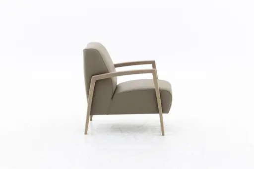 Einzelsessel Magali - Leder, Mocca
