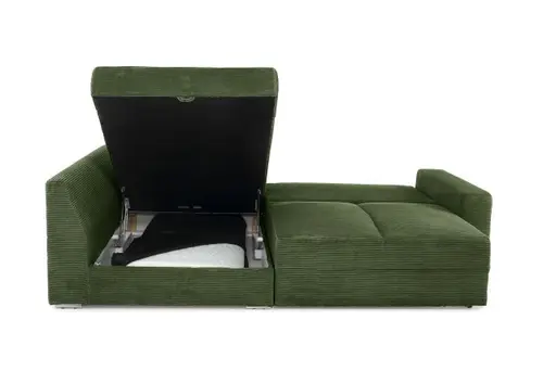 Ecksofa JANIS - 2,5-Sitzer, Ecke rechts inkl. Schlaffunktion, Stoff, Grün