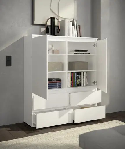 Highboard - B ca. 116 cm, Weiß