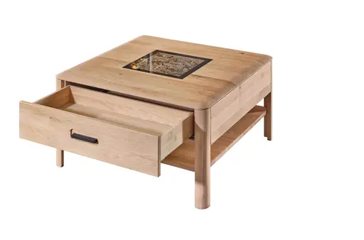 Couchtisch - LBH ca. 80x80x44 cm, Wildeiche massiv