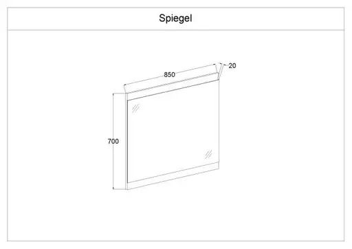Spiegel - LB ca. 85x70 cm, Artisan Eiche Nachbildung