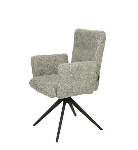 Armlehnstuhl MYLENE - drehbar, Stoff, Schlamm