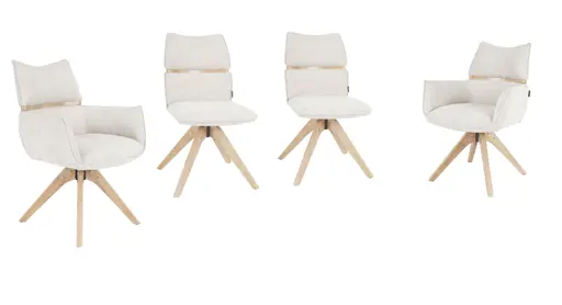 Stuhl MAROU - drehbar, Stoff, Beige