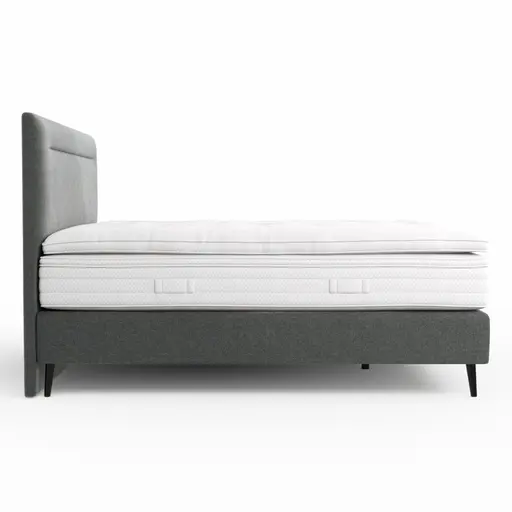Boxspringbett Navelli 1 - Liegefläche ca. 180x200 cm, Stoff, Grau