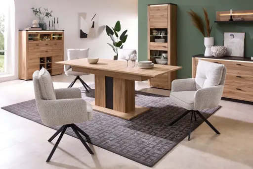 Sideboard - mit Beleuchtung, B ca. 186 cm, Eiche Nachbildung, Eiche dunkel Nachbildung