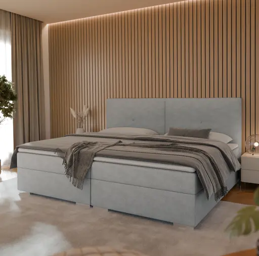 Boxspringbett- Liegefläche ca. 240x200 cm, Grau
