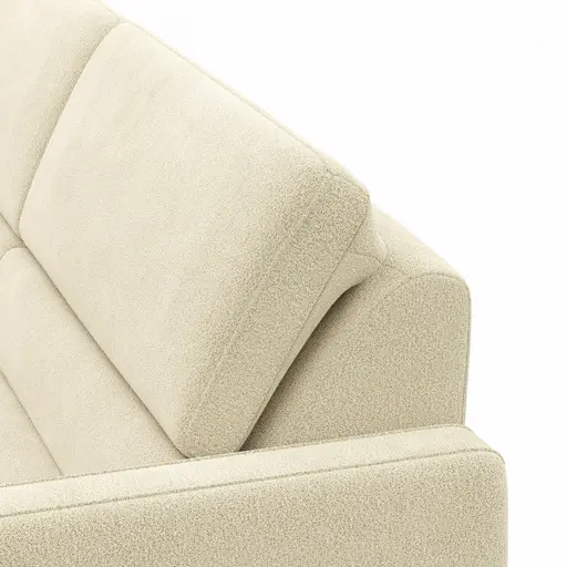 Ecksofa Valera - Longchair mit 3-Sitzer rechts inkl. Rückenlehne verstellbar und Relaxfunktion motorisch, Stoff, Natur