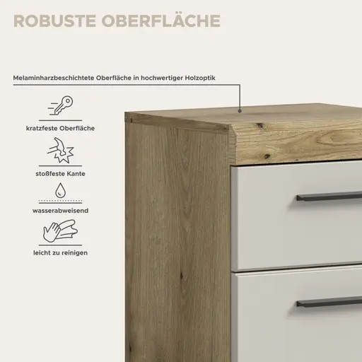 Standschrank - B ca. 37 cm, Evoke Eiche Nachbildung, Kaschmir