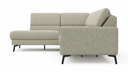 Ecksofa Valera - 3-Sitzer mit Ecke rechts inkl. Rückenlehne verstellbar, Stoff, Limone