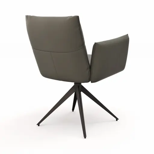 Armlehnstuhl Coscino - Leder, Schlamm