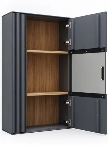 Hängevitrine Estana - Eiche massiv, Anthrazit