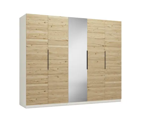 Drehtürenschrank- B ca. 250 cm, Kaschmir, Matt, Eiche, Massiv. Geölt