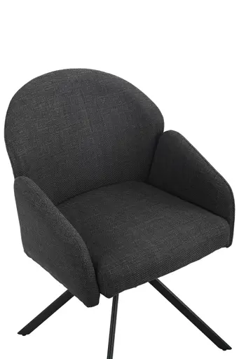 Armlehnstuhl - drehbar, Stoff, Anthrazit-Schwarz