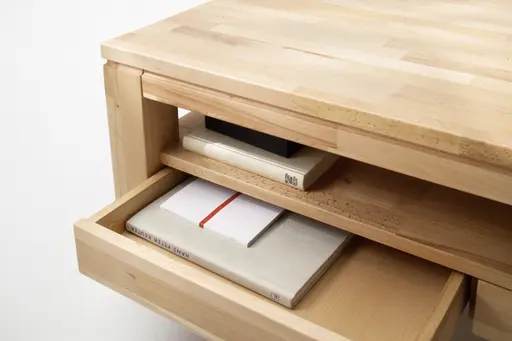 Couchtisch - 2 Schubkästen, LBH ca. 115x70x45 cm, Kernbuche massiv