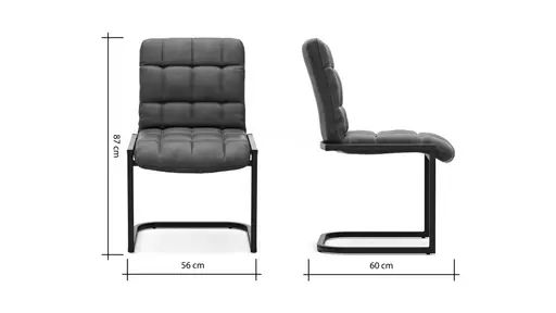 Freischwinger Cambridge - Leder, Anthrazit