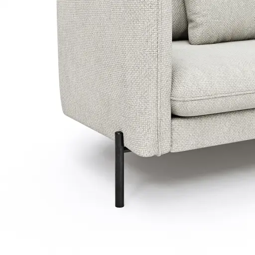 Ecksofa Birte - 2,5-Sitzer, Ecke rechts, Flachgewebe, Hellgrau