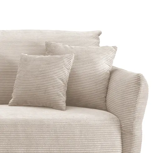 Ecksofa - 2-Sitzer, Ecke rechts inkl. 2 verstellbar Armlehnen, Stoff, Beige