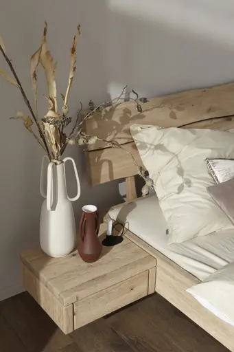 Nachttisch 1660 - Wildeiche bianco, sandgestrahlt