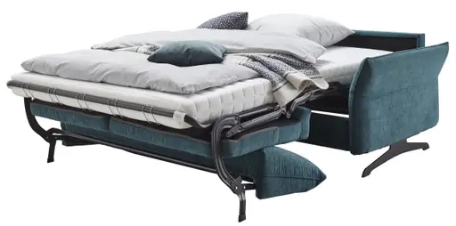 Sofa Melida - 2,5-Sitzer inkl. Schlaffunktion, Stoff, Smaragd