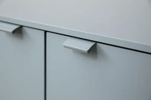Highboard Catona - Lack matt, Graublau