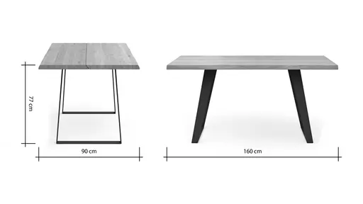 Esstisch Talara Lina - LB. ca. 160x90cm, Wildeiche Natur