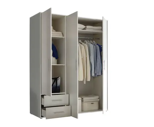 Drehtürenschrank- B ca. 155 cm, Weiß