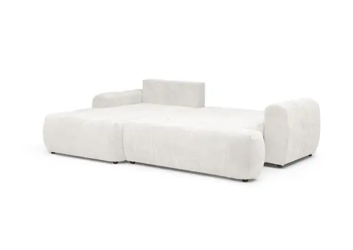 Ecksofa - Longchair links mit 2-Sitzer, Stoff,Offweiss