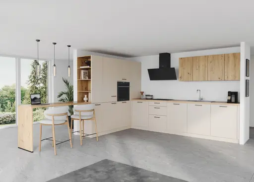 Wohnküche 52.180 1 523, Sandgrau matt