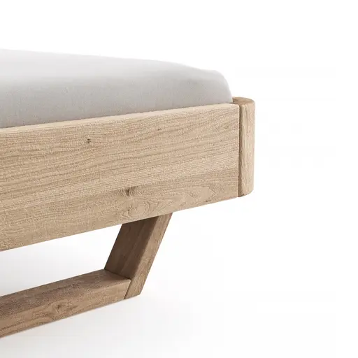 Bettgestell 1660 - Liegefläche ca. 180x200 cm, Wildeiche bianco, sandgestrahlt