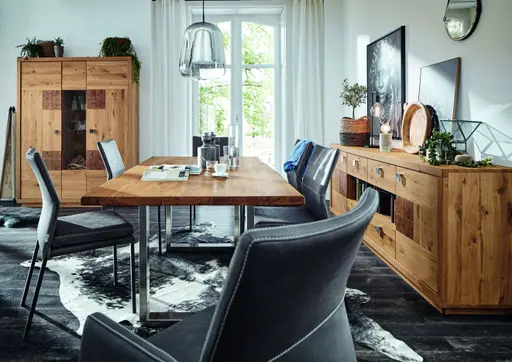 Armlehnstuhl Carry - Leder, Dunkelgrau