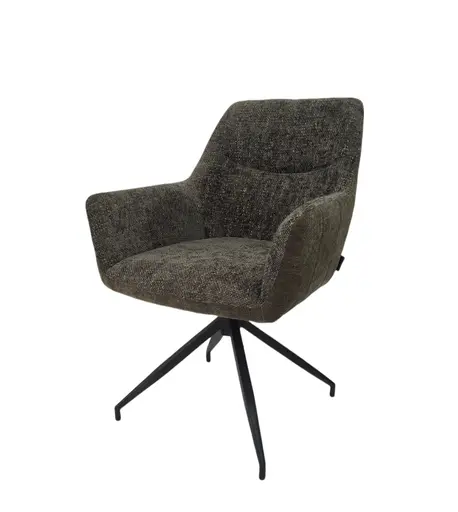 Armlehnstuhl MARYBEL - drehbar, Stoff, Grün
