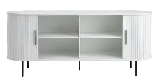  Sideboard - B ca. 180 cm, Eiche Furnier, Weiß