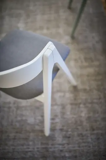 Armlehnstuhl Edge - Buche, Weiß