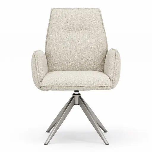 Armlehnstuhl Dinner - drehbar, Stoff, Champagner