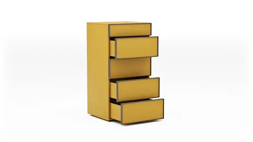 Kommode Loretto - BHT ca. 60x115x53 cm, Lack matt, Safrangelb